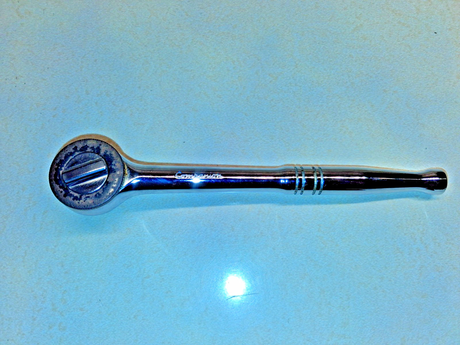 8″ Long, 3/8″ Drive Companion Ratchet, Polished Chrome w/Thumbwheel – By: Sears