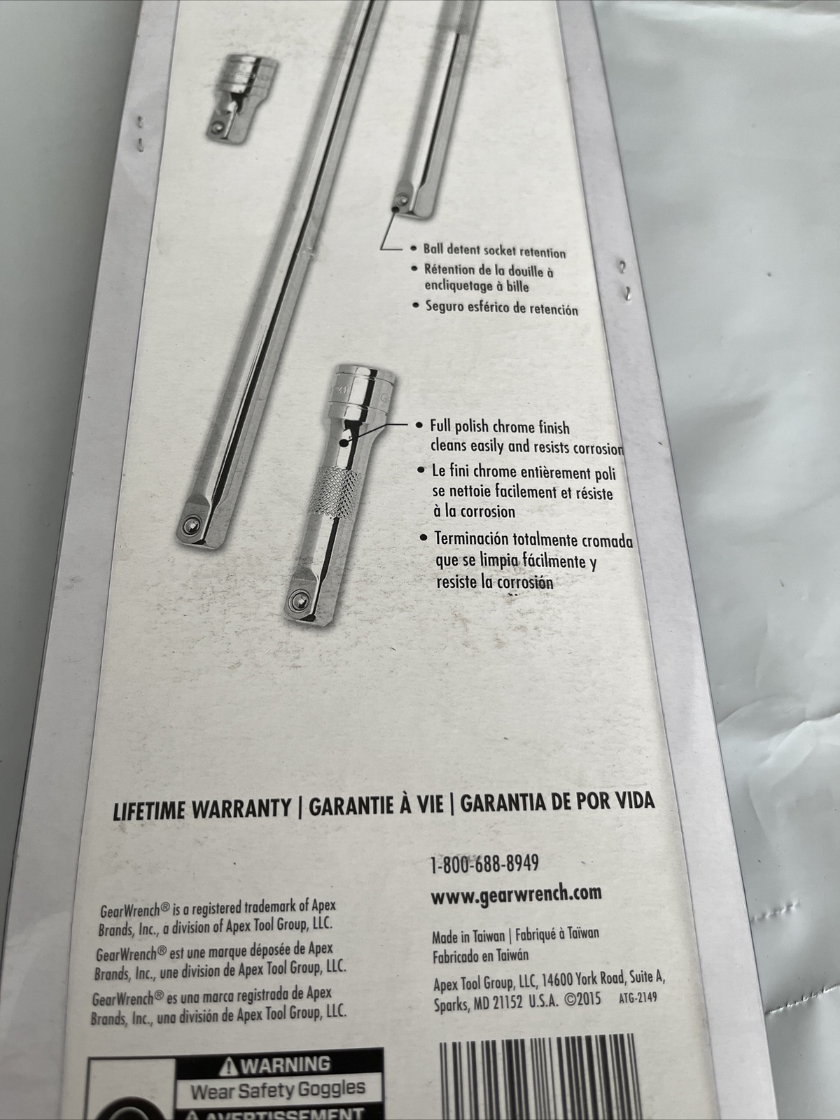 Gearwrench 4pc 3/8″ drive Knurled Extension Set 1.5″, 3″, 6″ & 12″ #81200D