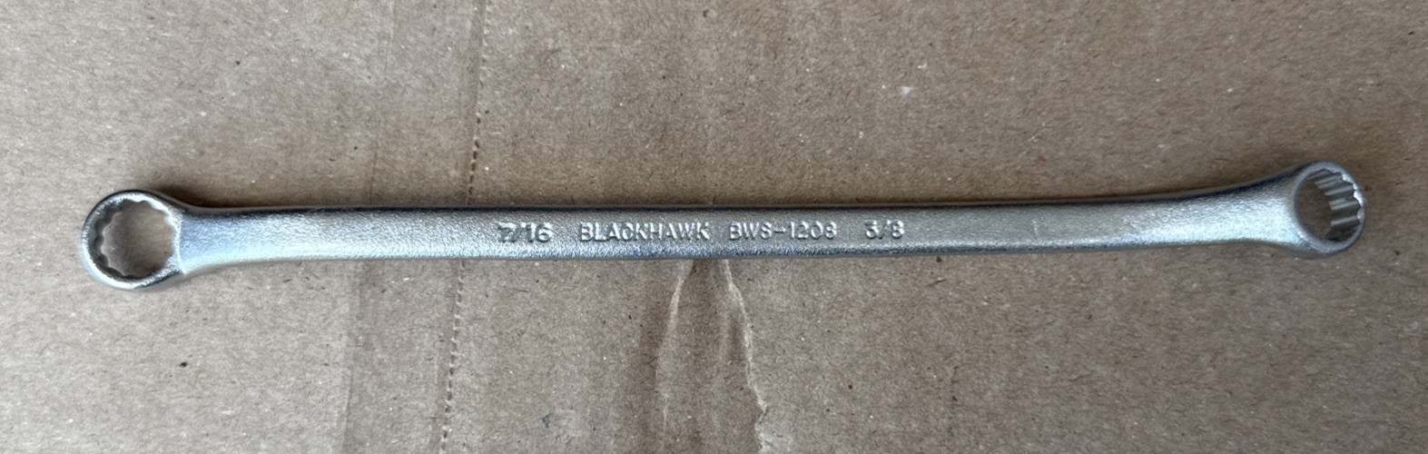 Blackhawk 3/8″ x 7/16″ Offset Double Box End Wrench 12pt BWS-1208 USA NEW