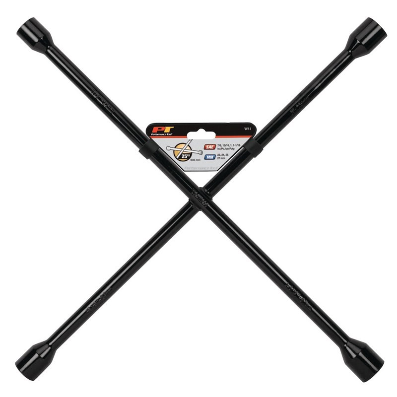 Performance Tool W11 Lug Nut Wrench; 4 Way Truck Wrench; Chrome Plated; Steel; S