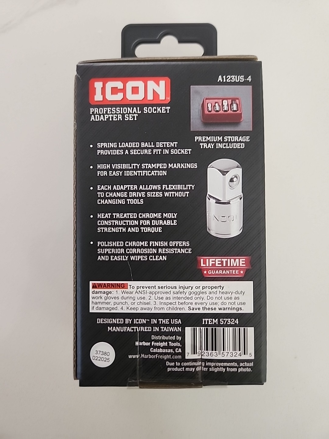 Icon Professional Socket Adapter Set 4 Piece Chrome Moly Steel A123US-4 57324