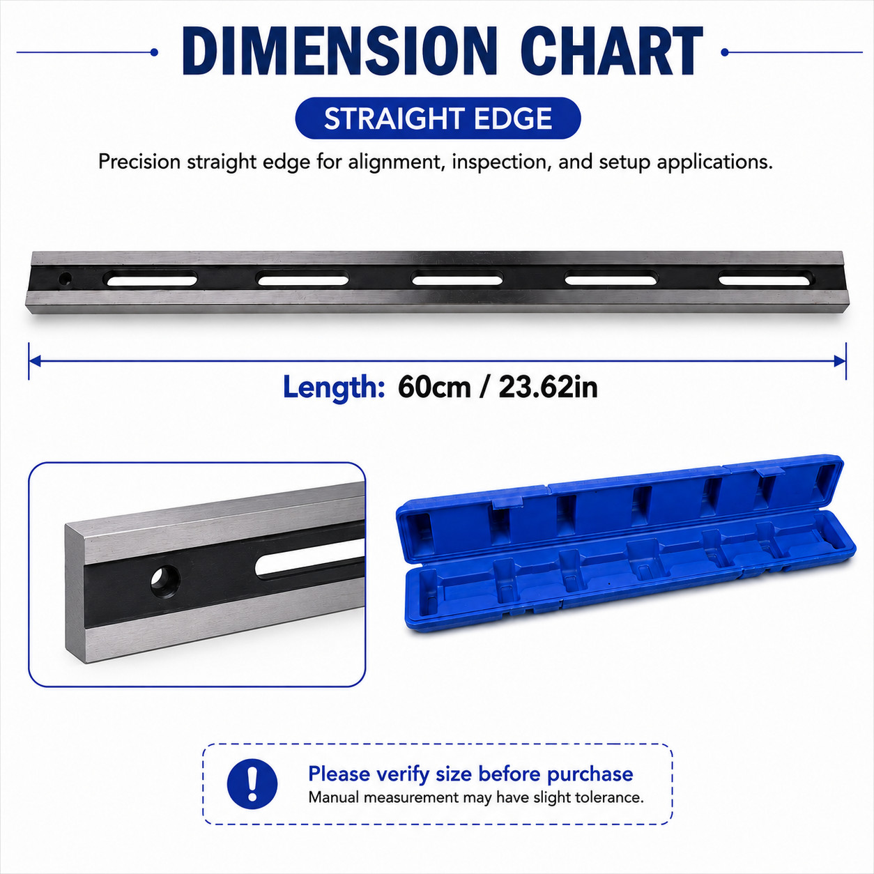 23.6 Inch Precision Straight Edge Tool Cylinder Head Engine Block Flatness Check