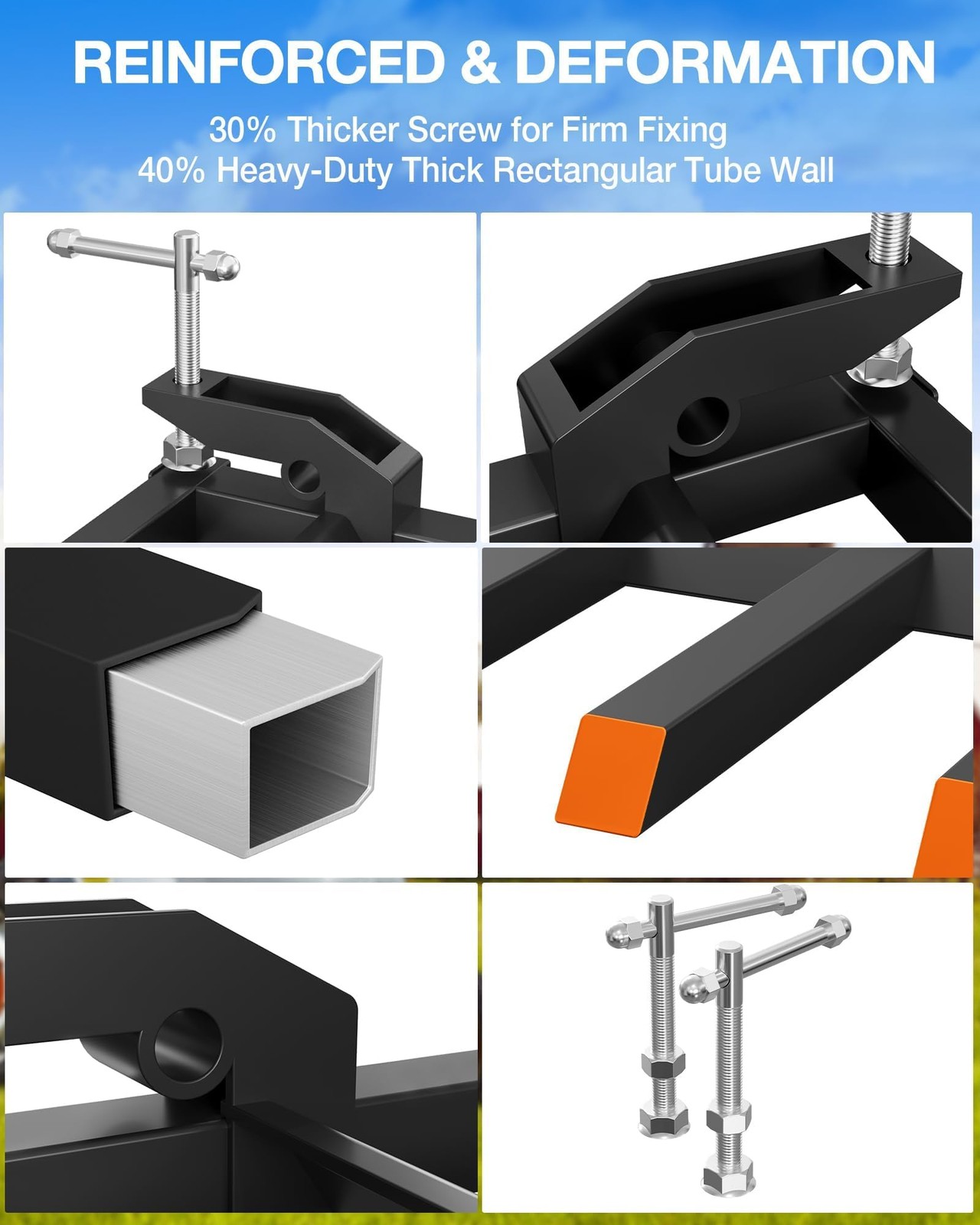 4000LB Clamp On Debris Forks for 60″ Bucket, 6 Tine Heavy Duty Tractor Forks