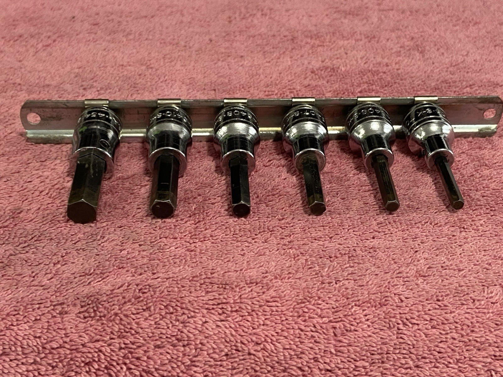 Set Of 6 SK 3/8 Inch Drive Inch Size Hex Bits- Made In USA
