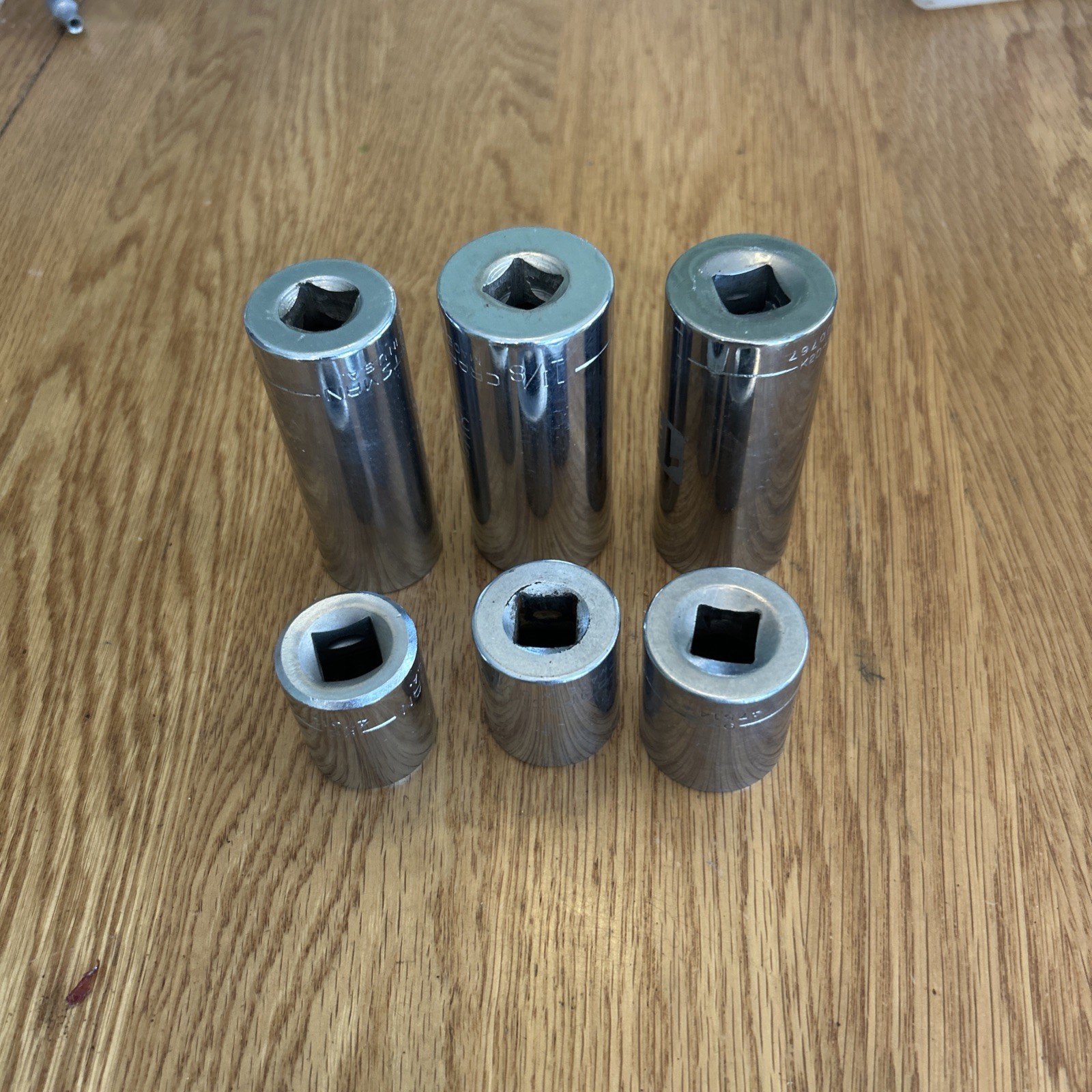 CRAFTSMAN – Lot Of 6 Sockets,1/2” Drive, 12pt Deep & Shallow , 7/8” Thru 1-1/8”