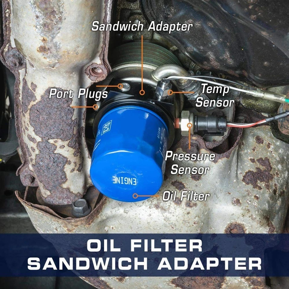 GlowShift Oil Filter Sandwich Plate Thread Adapter – 20mm x 1.5 -…