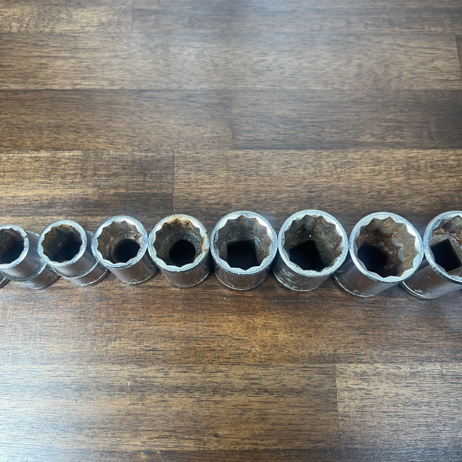 TecoMaster Vanadium 12 Point Socket Set (Missing Pieces) 11mm – 32mm See Picture