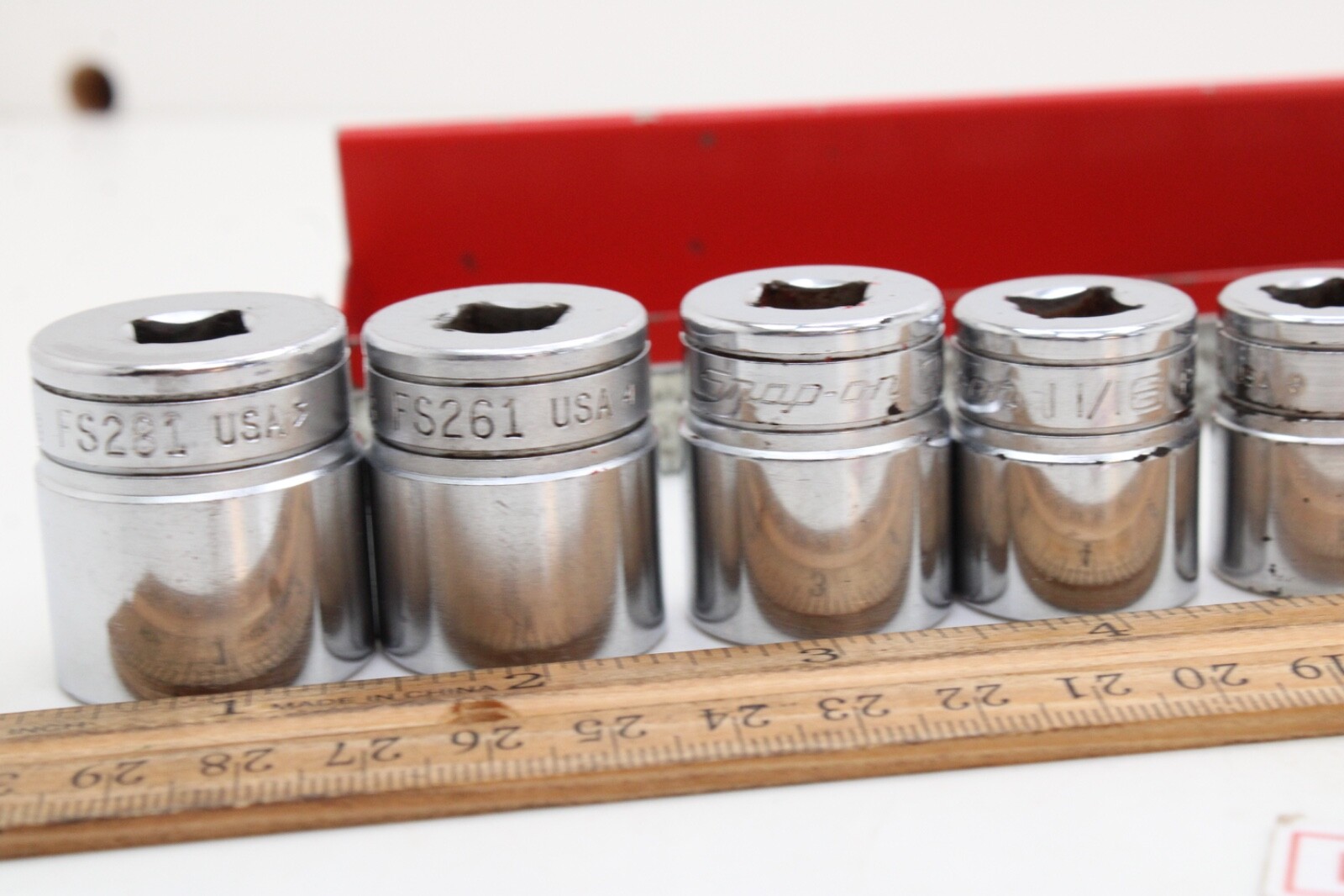 Snap On FS081-FS281 1/4″-78″ 3/8″ Drive 6 Point 11 Piece Shallow Sockets Set USA