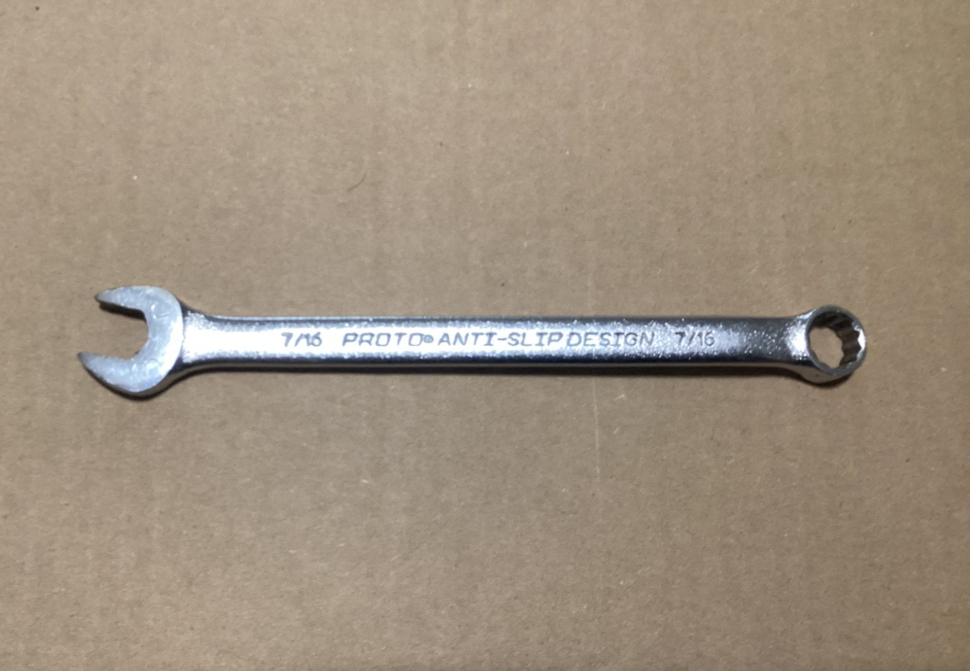 Proto Anti-Slip 7/16” Combination End Wrench, 1214 ASD, USA