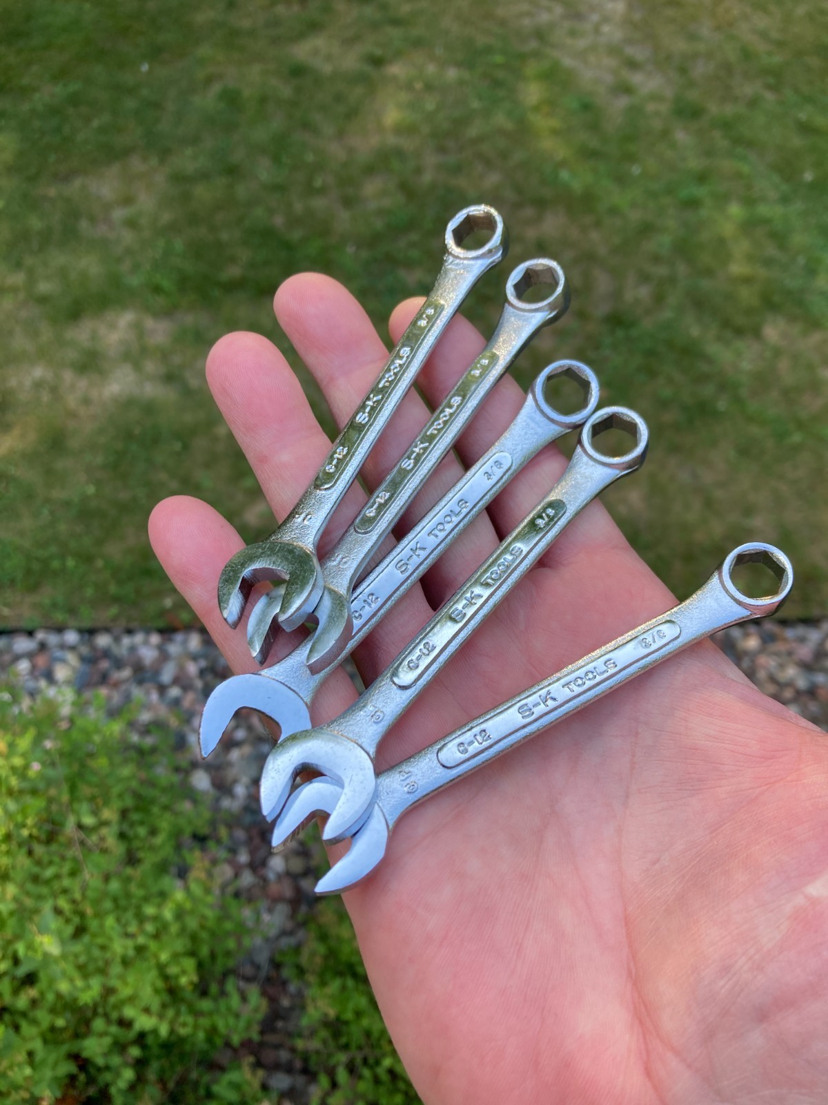 VTG S-K Tools C-12 6 Point SAE 3/8» Combination Wrench NOS 5 Piece in Box USA!