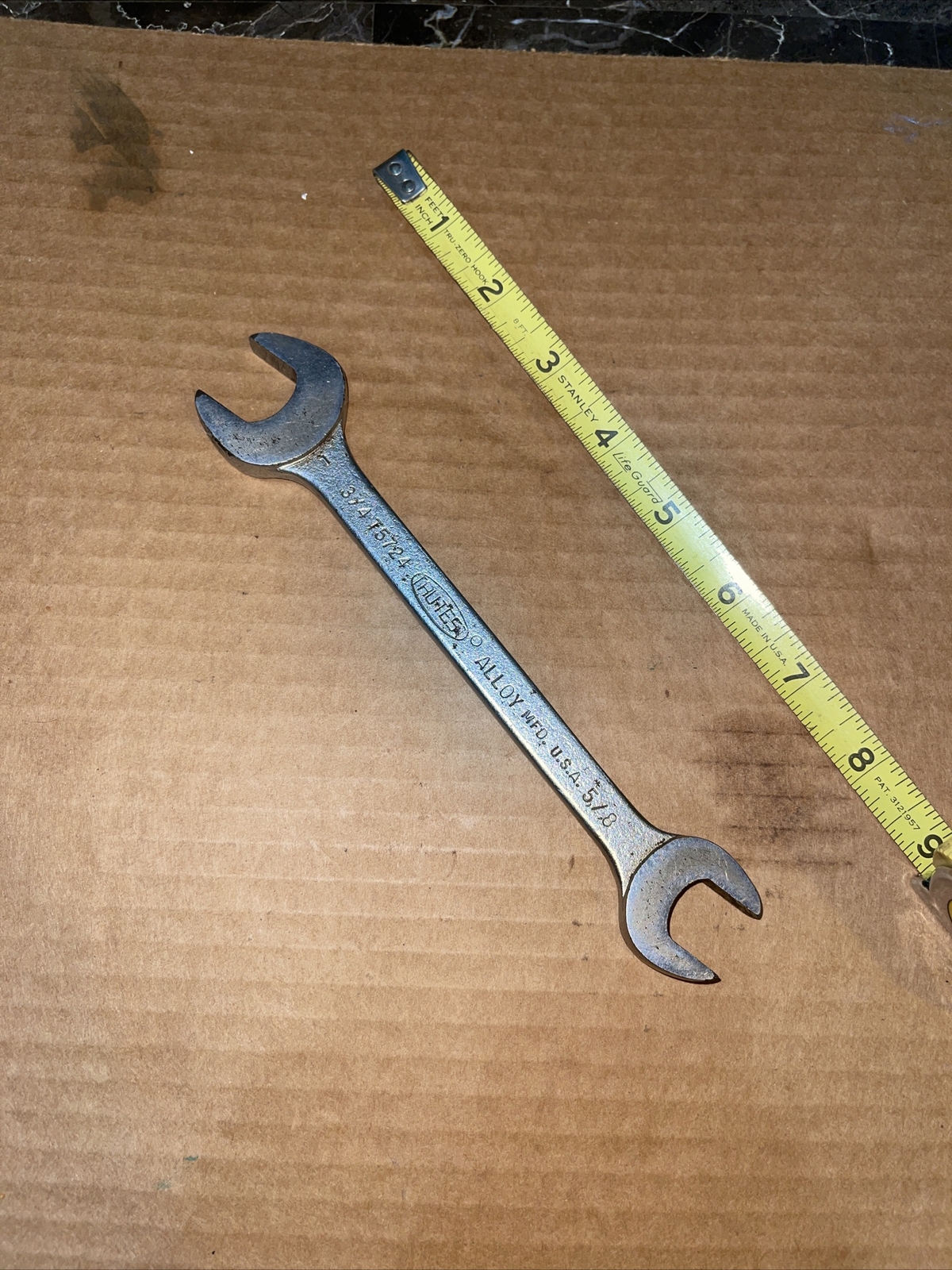 Tru Test USA T5724 3/4 in X 5/8 in SAE Open End Wrench Vintage trutest