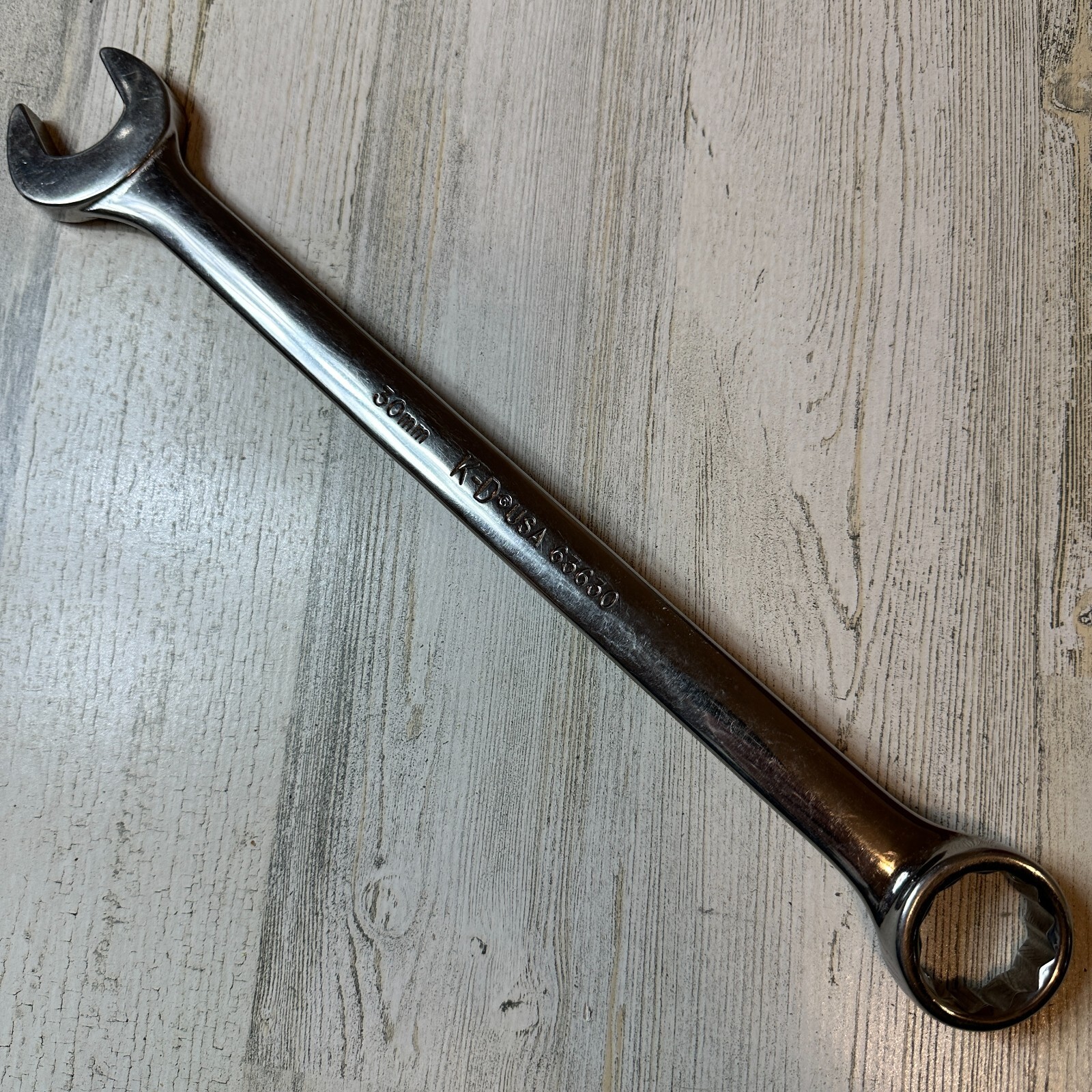 KD Tools USA 30mm Metric Combination Wrench 12 Point Full Polish 63630 Stamped