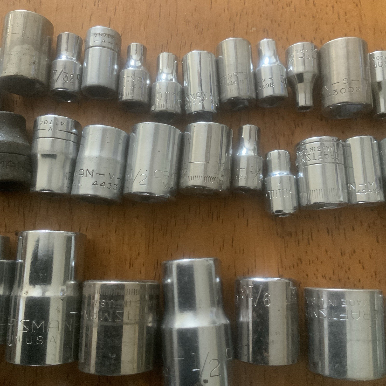 Lot Of 155 All Craftsman Sockets & Extension (Mixed Sockets Lot) Vtg Euc