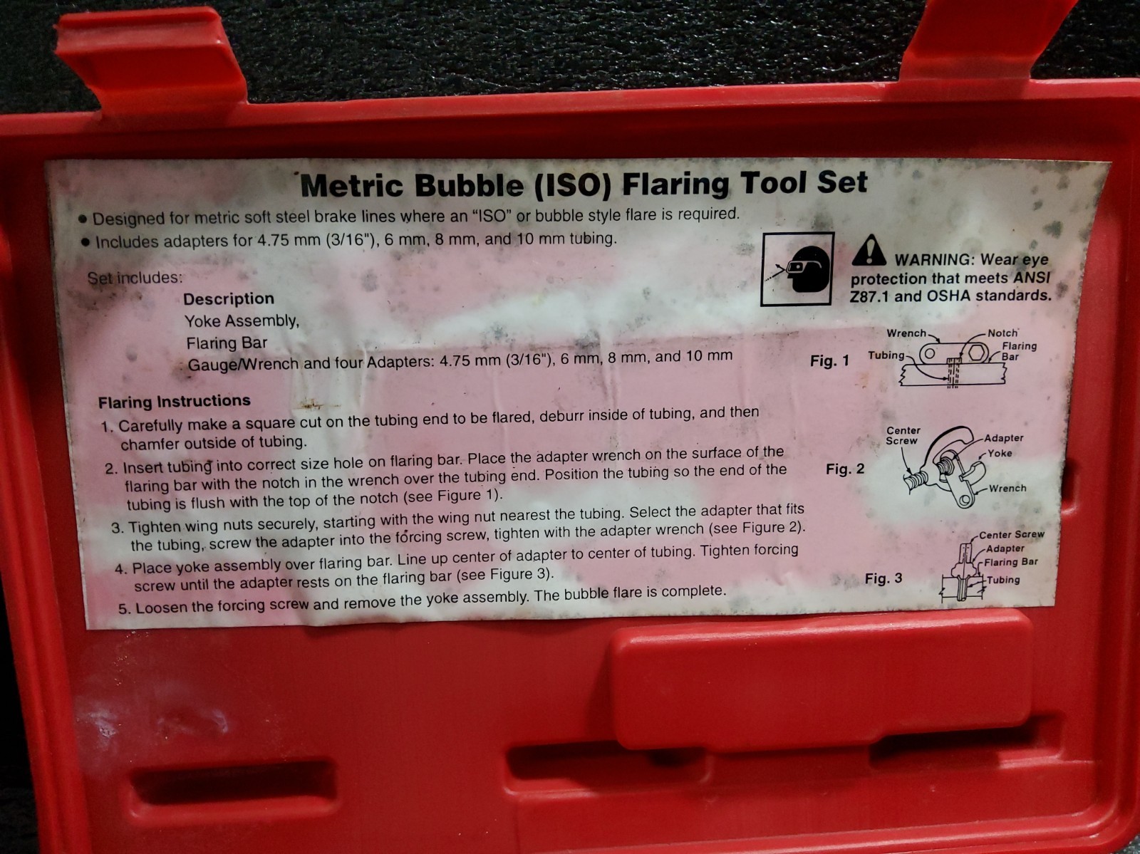 CASE ONLY for Metric Bubble (ISO) Flaring Tool Set