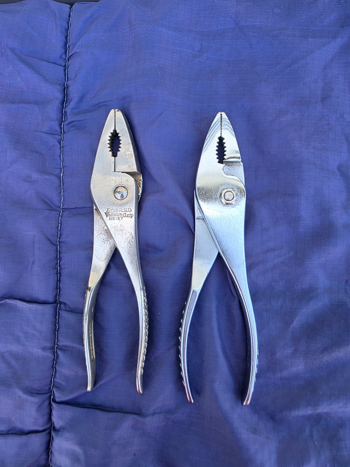Set of 2 Snap-On Tools Vacuum Grip Pliers, No. 137 & No.47