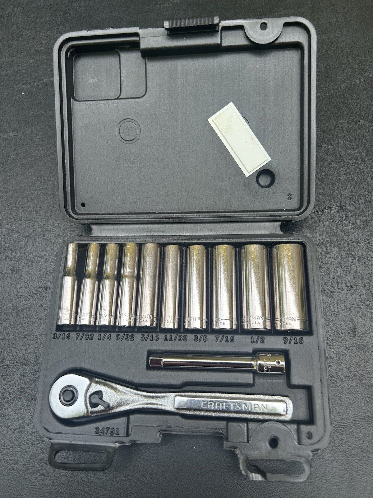Craftsman Tools USA 34781 34782 NEW 12pc SAE METRIC 1/4’ Dr. Socket Ratchet Sets
