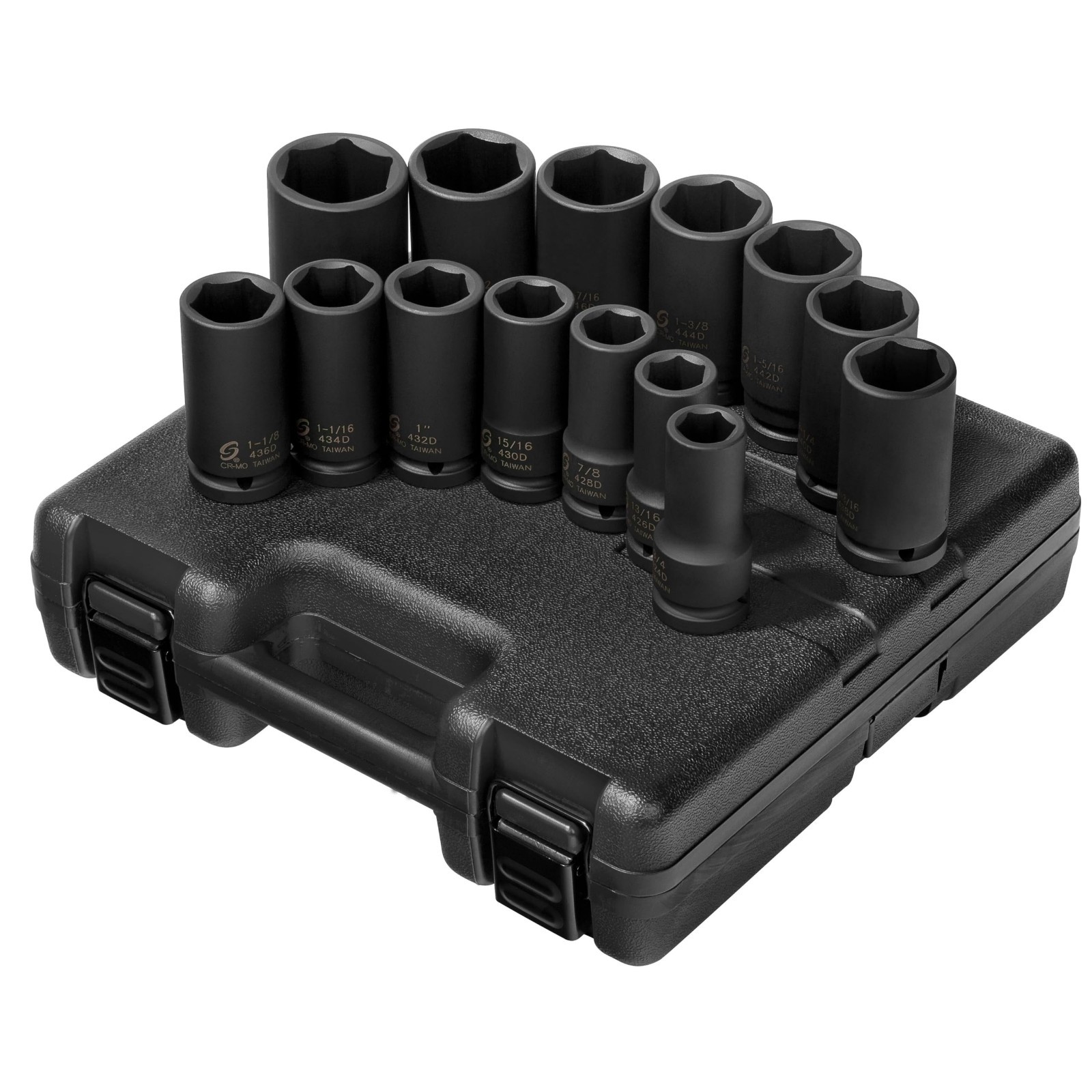 14-Piece 3/4″ Drive Deep Impact Socket Set, SAE Cr-Mo Steel, Heavy Duty Case