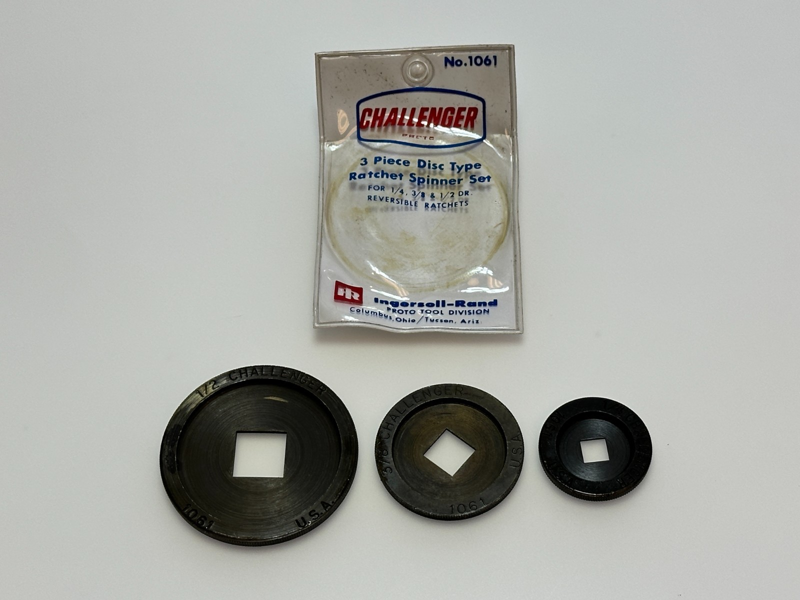NOS Proto CHALLENGER USA 1061 3pc Disc Type Ratchet Spinner Set (Ingersoll Rand)