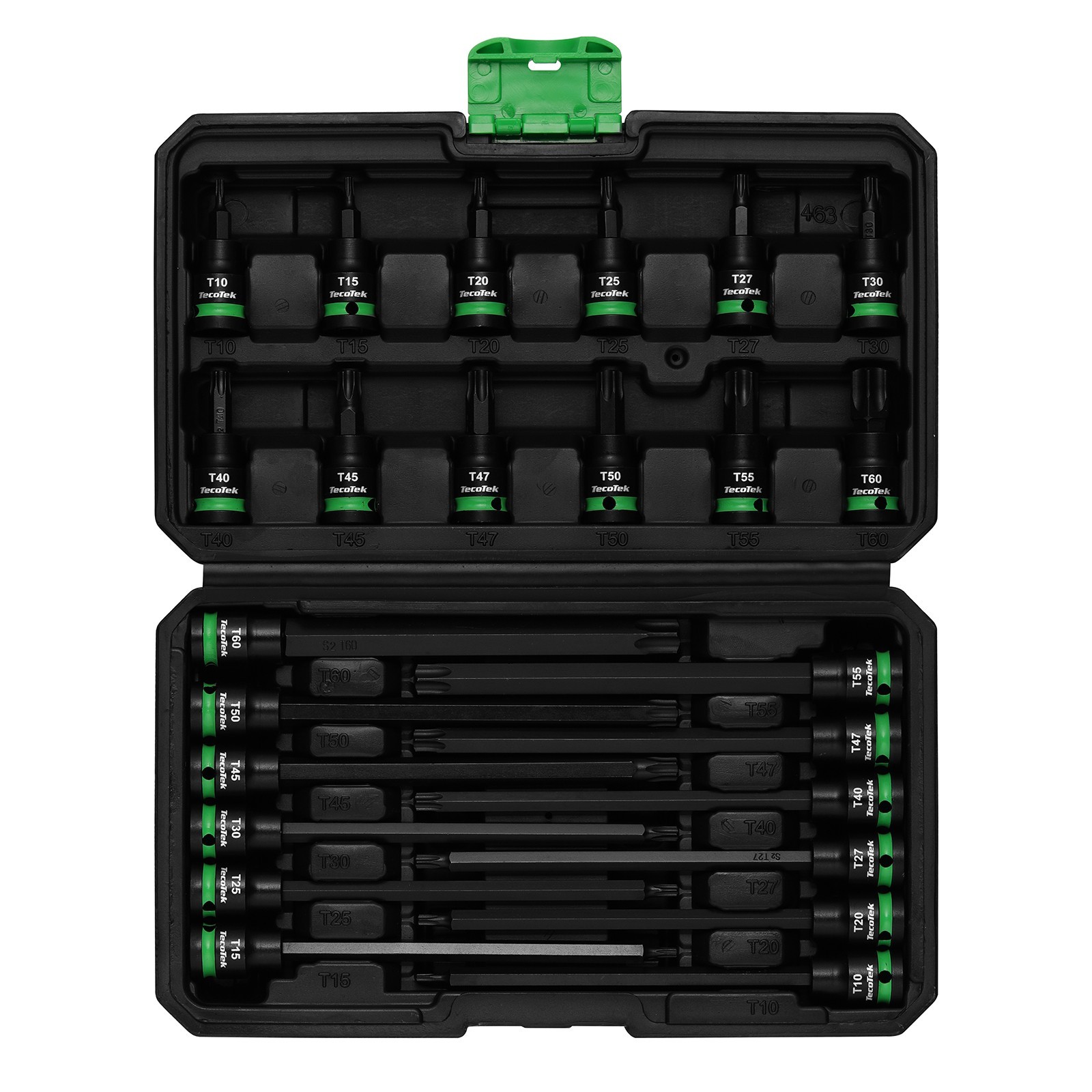 Extra Long 24PCS Torx Bit Socket Set, 3/8″ Drive S2 Alloy Steel, T10-T60, CR-V,