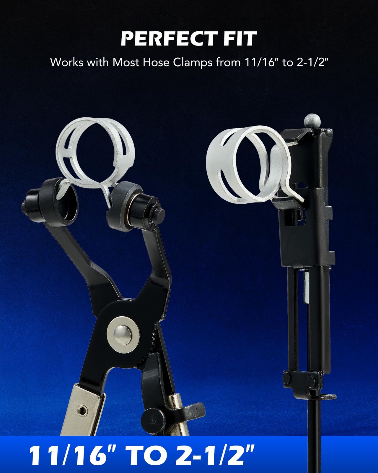 9pc Hose Clamp Pliers Set Long Reach Swivel Jaw Flat Band Automotive Tool
