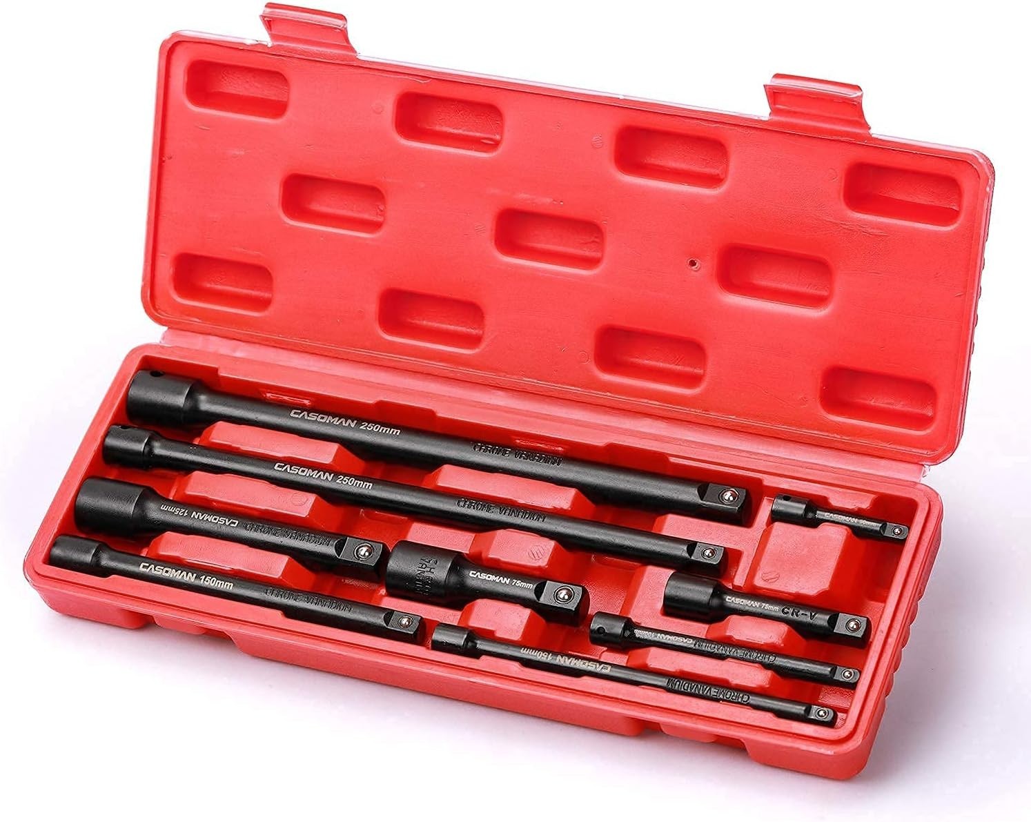 9-Piece Extension Bar Set for 1/4, 3/8 and 1/2 Drive Sockets with Carrying Case