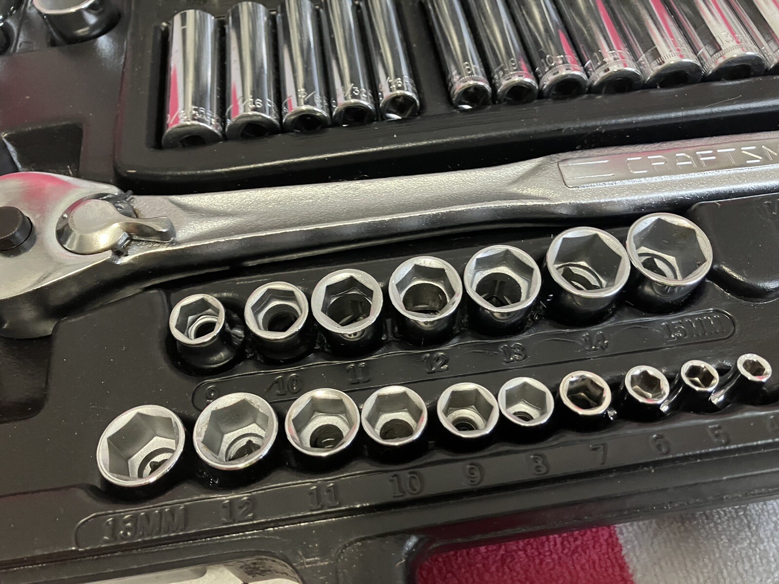Vintage Craftsman 107pc Mechanics Tool Set USA USED SAE Metric 1/4” 3/8” 1/2” Dr