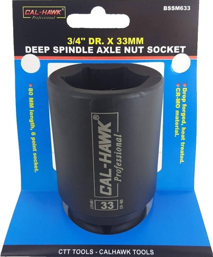 3/4″ DR. X 33MM DEEP IMPACT SOCKET 6 POINT SKT Chrome-Molly CR-MO MATERIAL