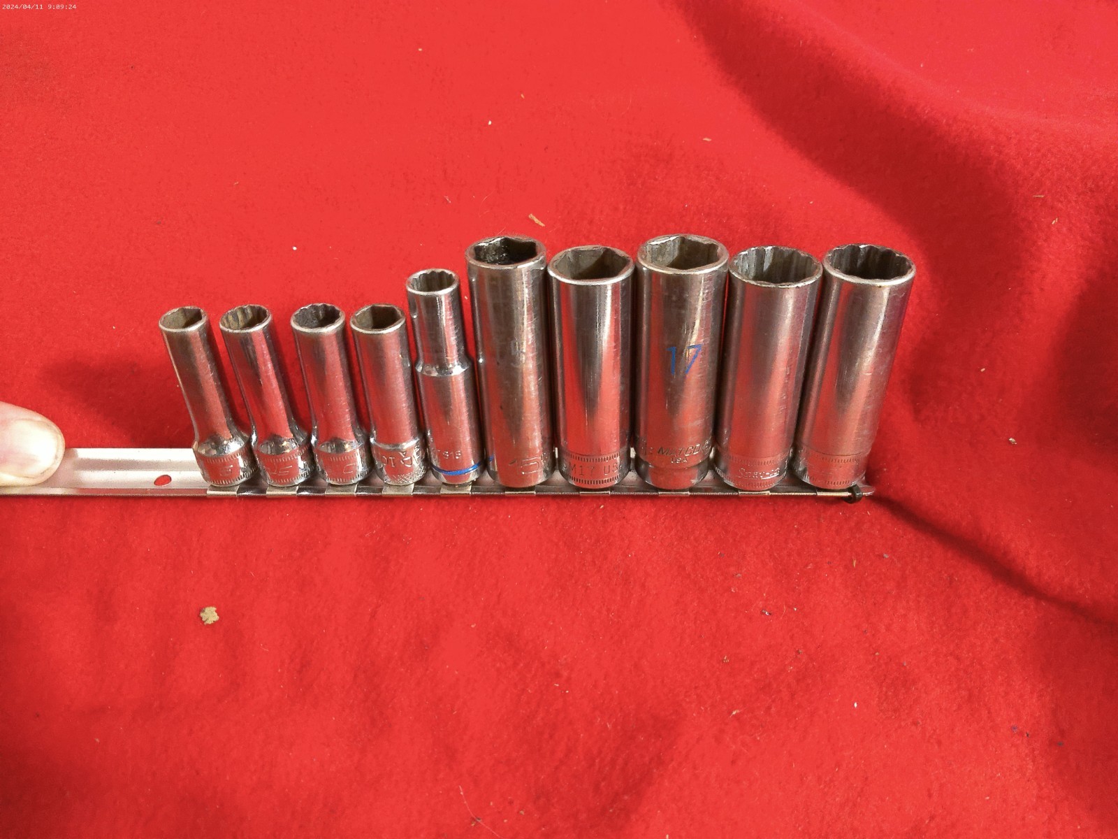 Mixed set Snap-on Tools USA Deep Socket 3/8″ Drive 6 Point 10pc
