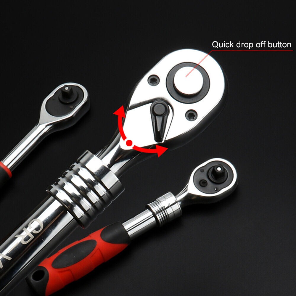 1/4″ 3/8» 1/2» Extendable Flex Head Socket Ratchet Wrench Ratchet Auto Repair