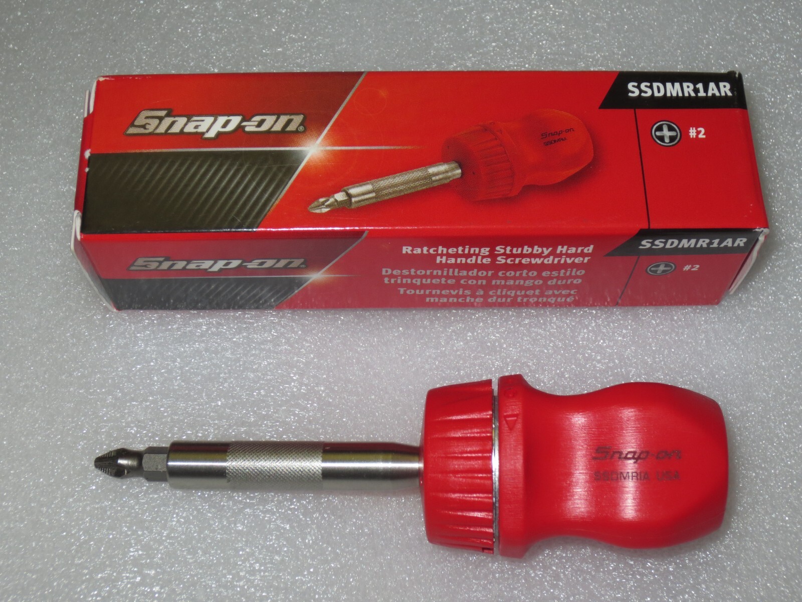 *NEW* Snap-on Stubby RED Ratcheting Screwdriver SSDMR1AR *RED HARD HANDLE* NIB!