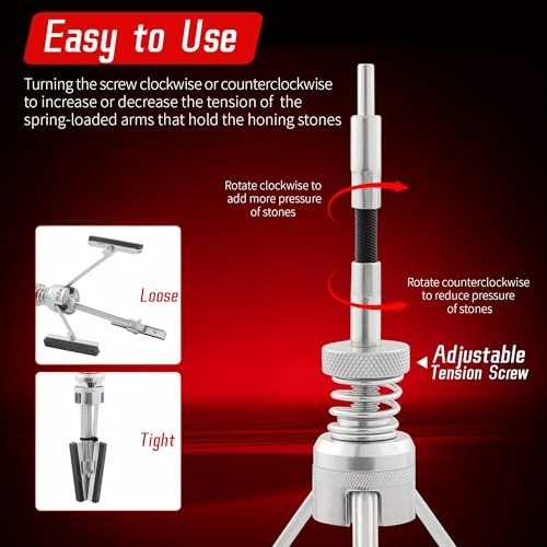 Adjustable Cylinder Hone Tool for 2″ to 7″ Engine Holes, Brake Piston Servicing,