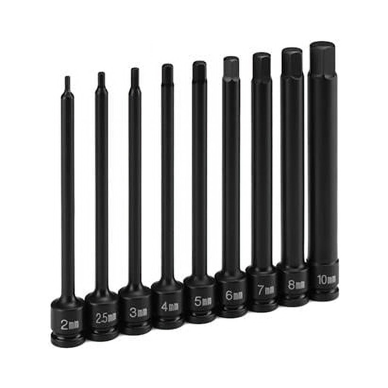 Grey Pneumatic 4″ Extended 0.25″ Drive Impact Hex Drivers, 7pc 9247H