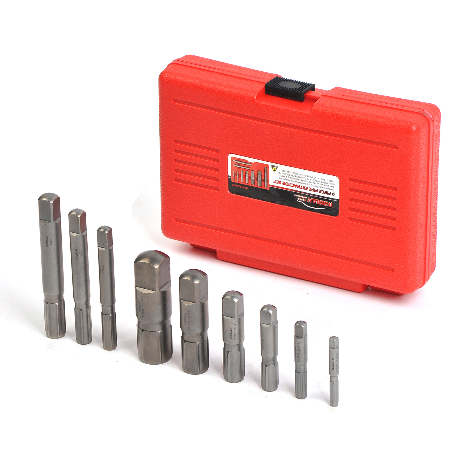 9pcs Pipe Extractor Set, 1/8″ – 1 Inch, Broken Pipe Extractors for Damaged Parts