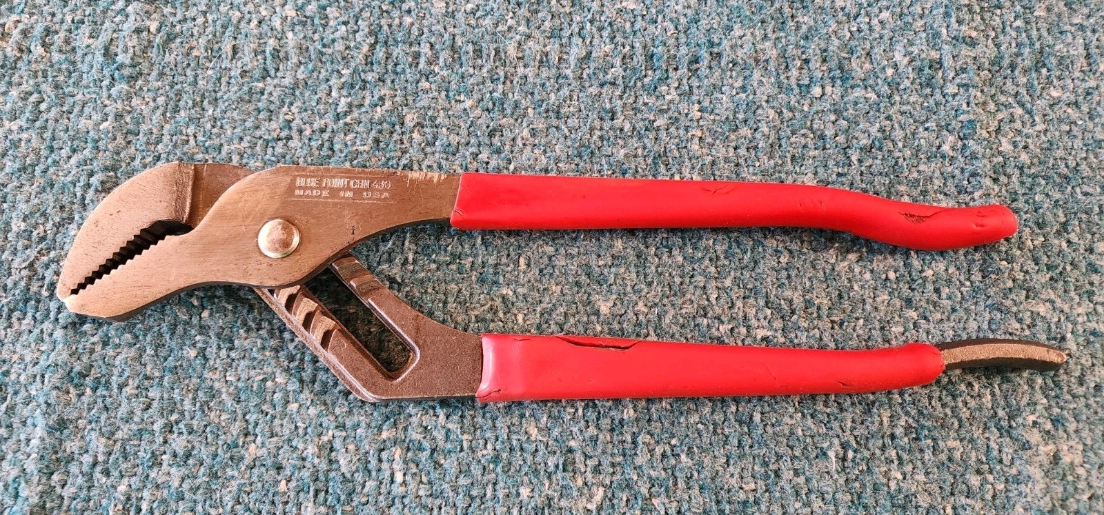 BLUE POINT CHN 430 10″ CHANNELOCK SLIP-JOINT PLIERS USA! Grind Marks Torn Grips.