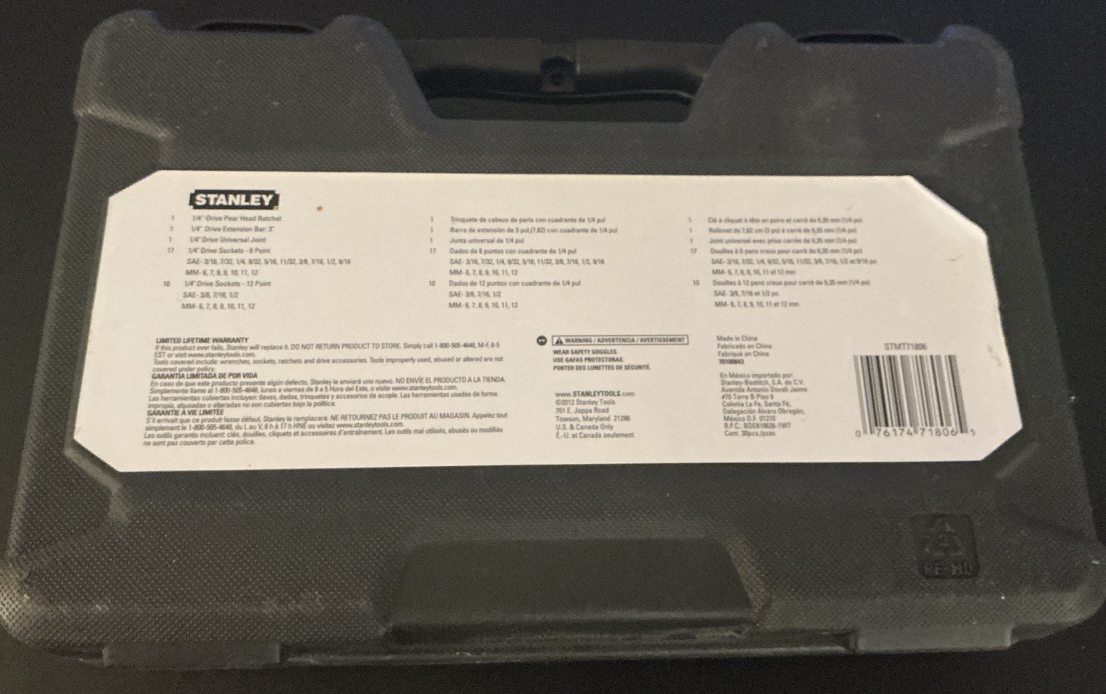NOB Stanley 30-Piece Ratchet Set SAE/MM 1/4″ Drive, Case, 6-12 mm, 3/16-1/2