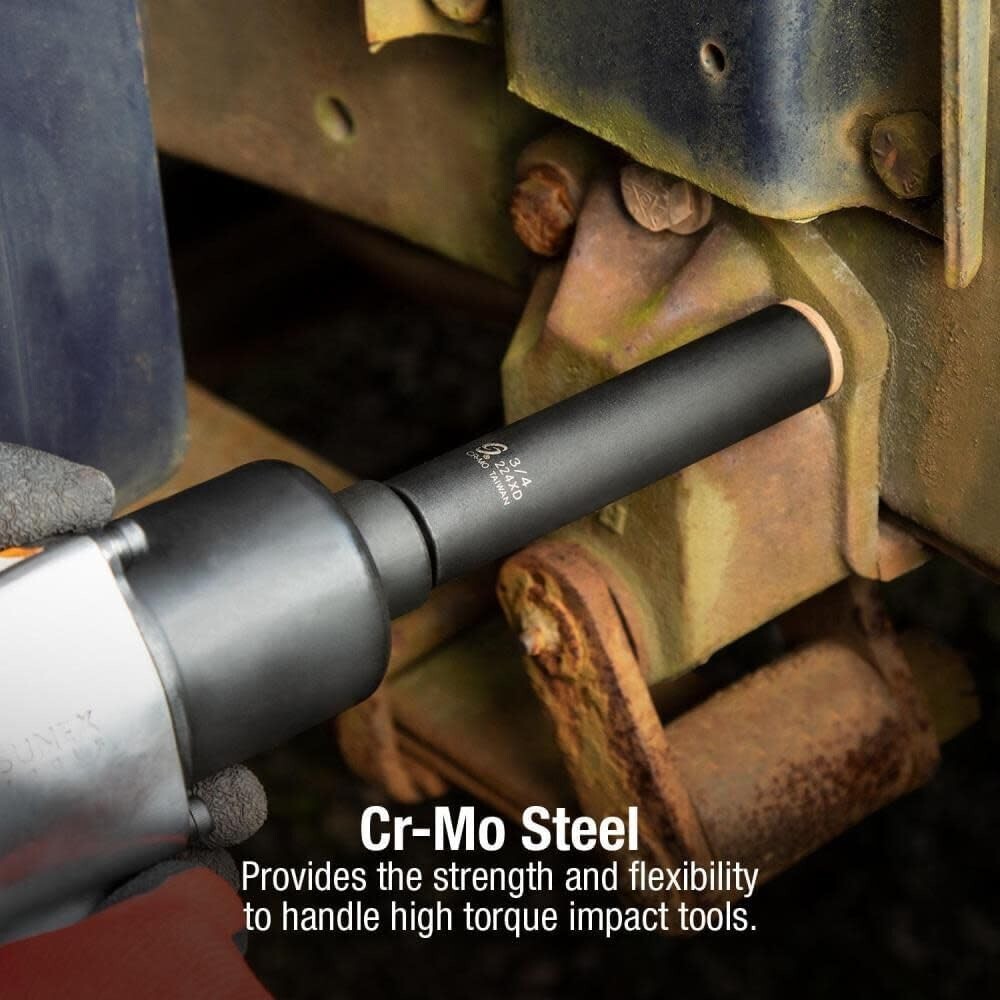 1/2 Inch Drive Extra Deep Impact Socket – Black Phosphate Finish, ANSI Compliant