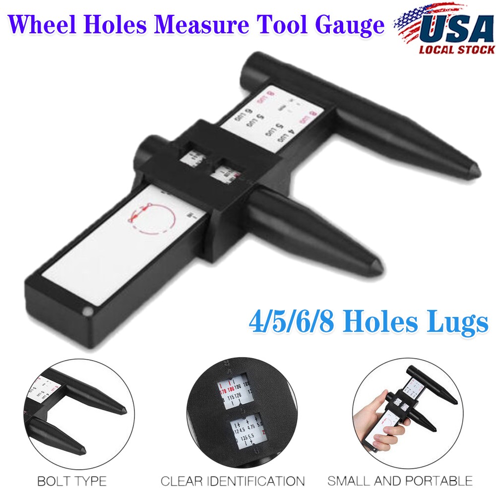 Wheel Bolt Stud Pattern Gauge Measurement 4 5 6 8 Lug Rims Holes Size Hand Tool❤