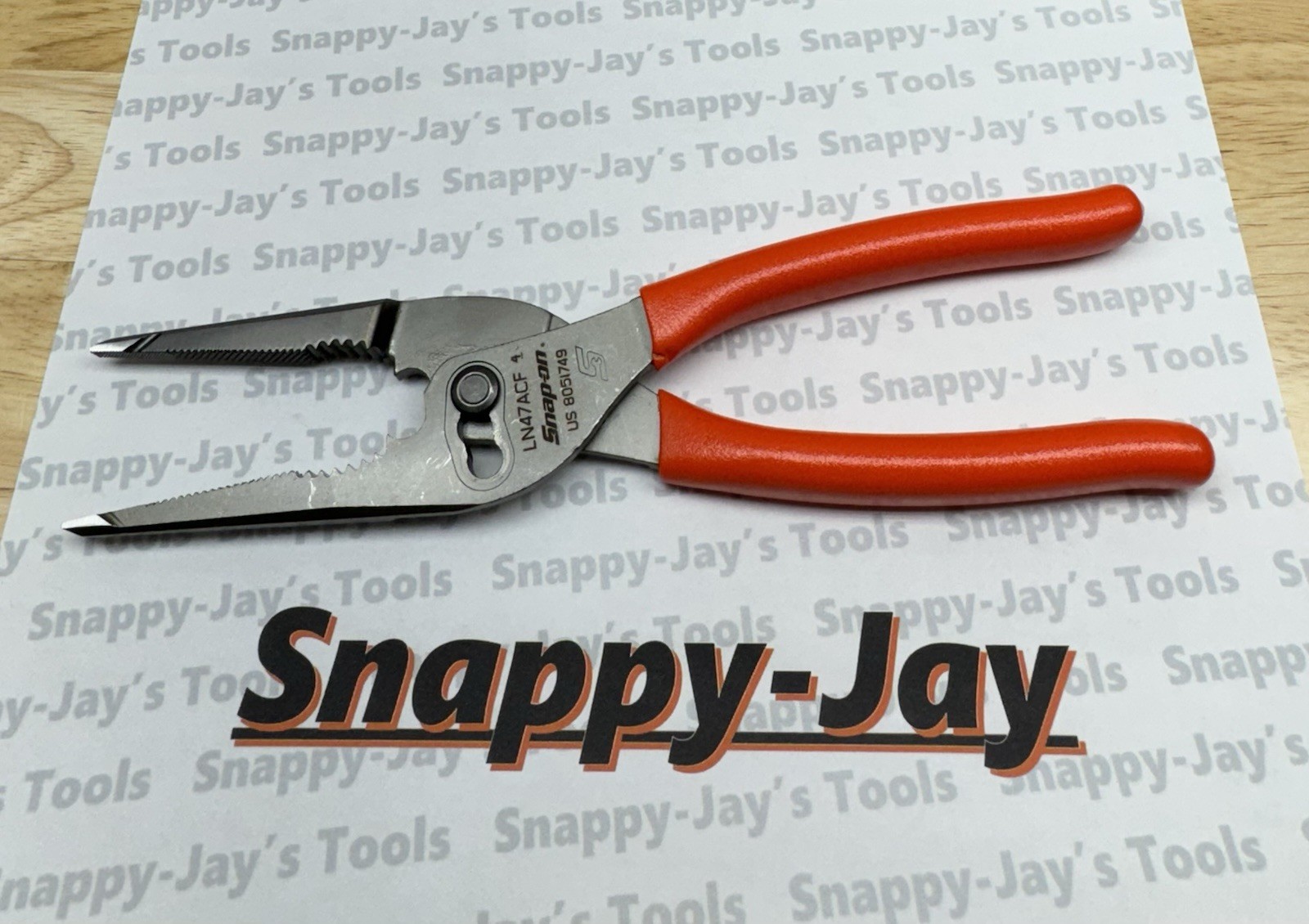 Snap-on Tools USA NEW ORANGE 9″ Talon Grip Long Nose Slip Joint Pliers LN47ACF