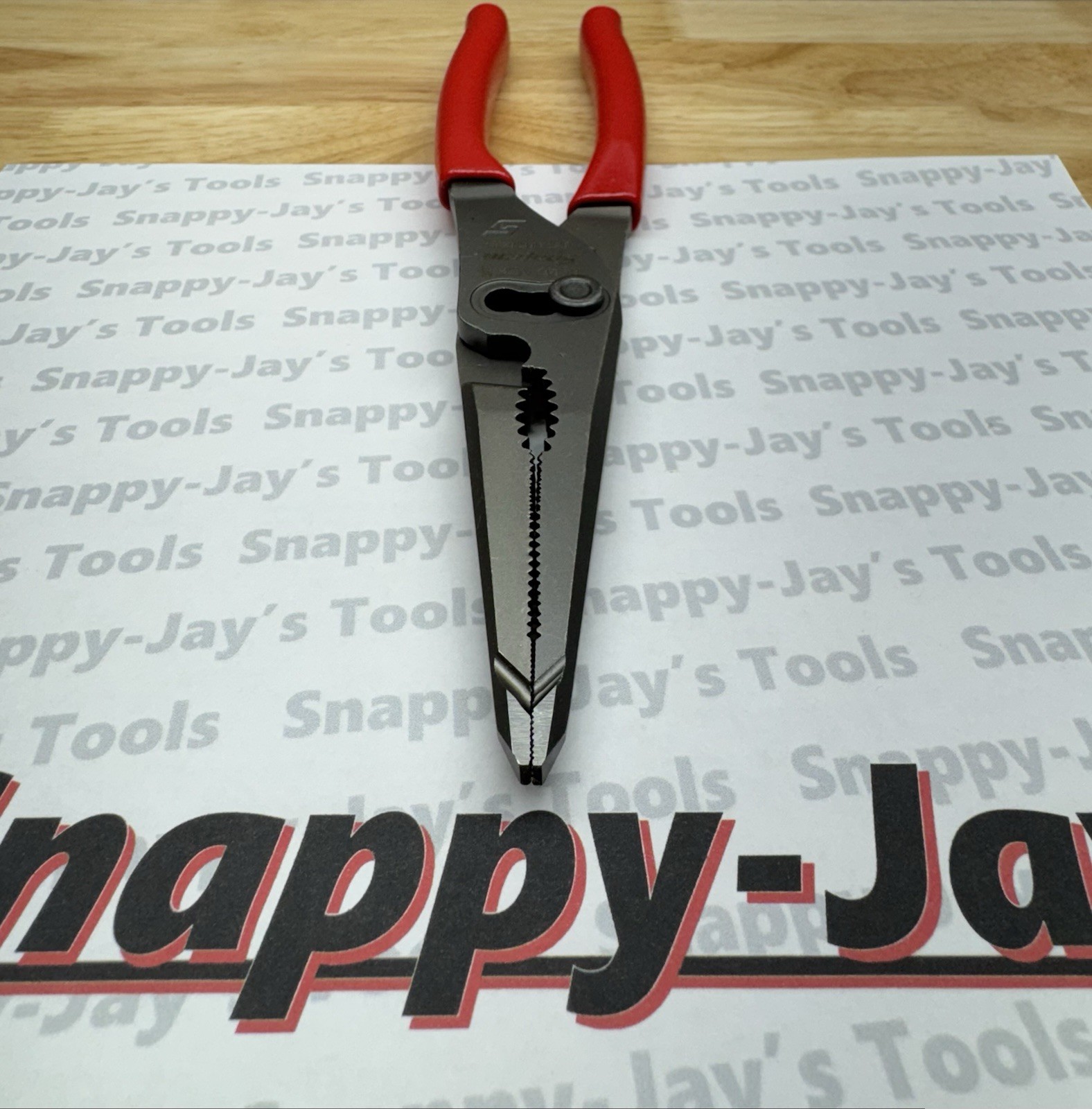 Snap-On Tools USA NEW RED 9″ Soft Grip Long Nose Slip Joint Pliers LN47ACF