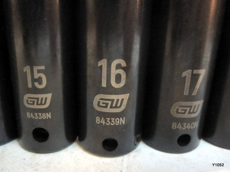 Gearwrench set of 14 sockets 6 point see description 22-8 missing 20