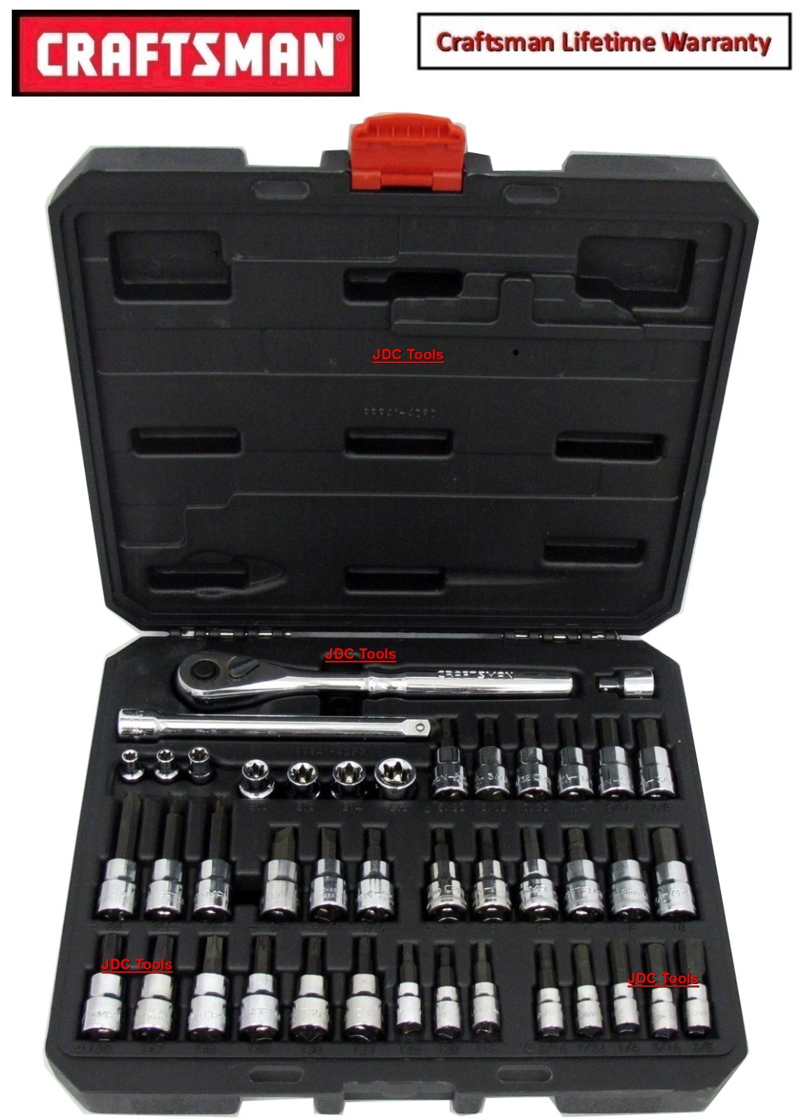 CRAFTSMAN TOOLS 42pc 1/4 & 3/8 Wrench Hex Torx Bit Socket Set SAE and Metric NEW