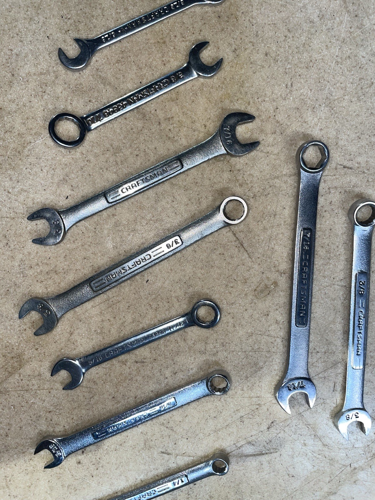 Lot of 36 Craftsmen Wrenches 27 SAE/9 Metric 1″ to 3/32″ Assorted