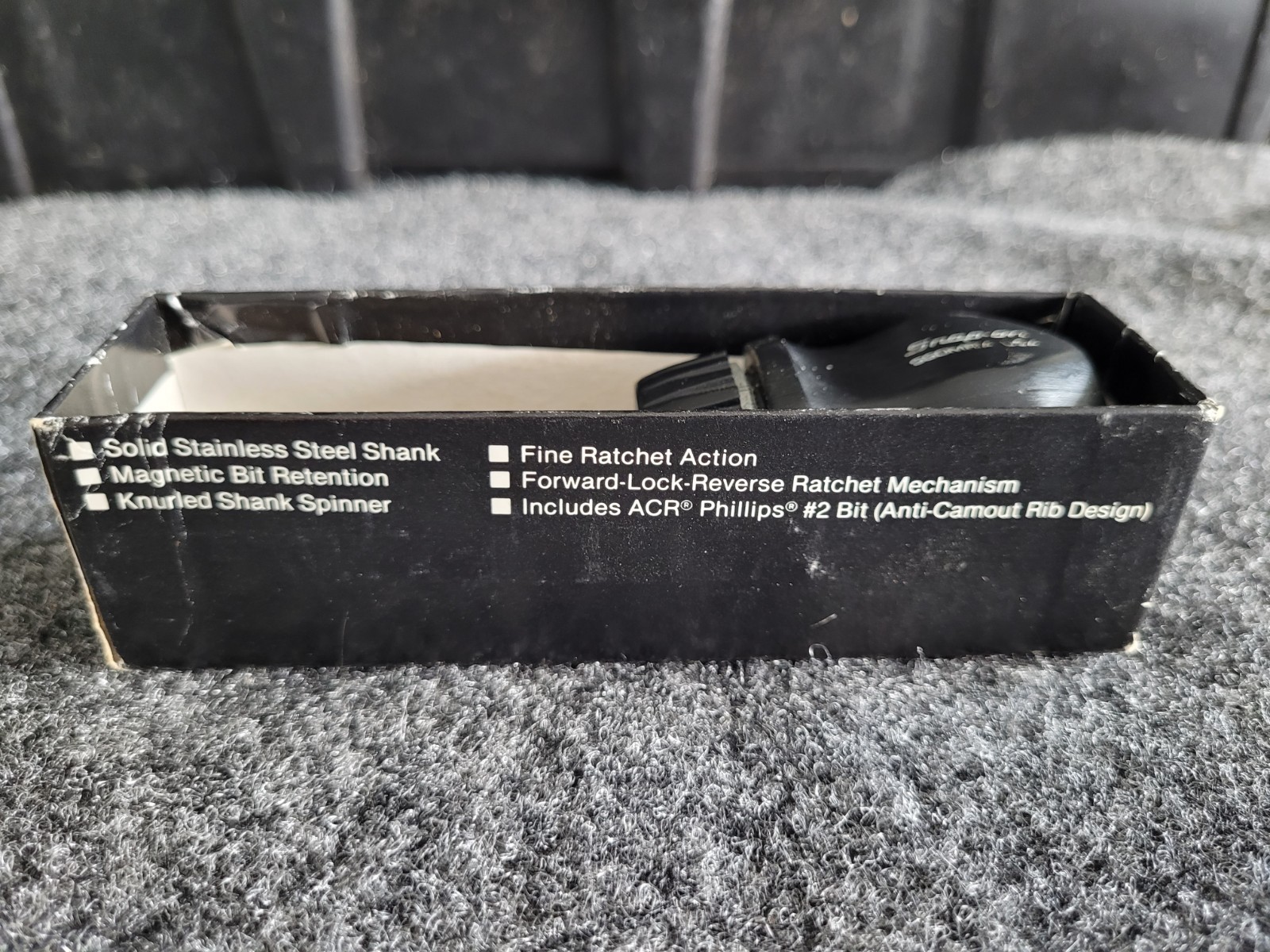 Snap-on Black Stubby Hard Handle Ratcheting Screwdriver SSDMR1A Older Box