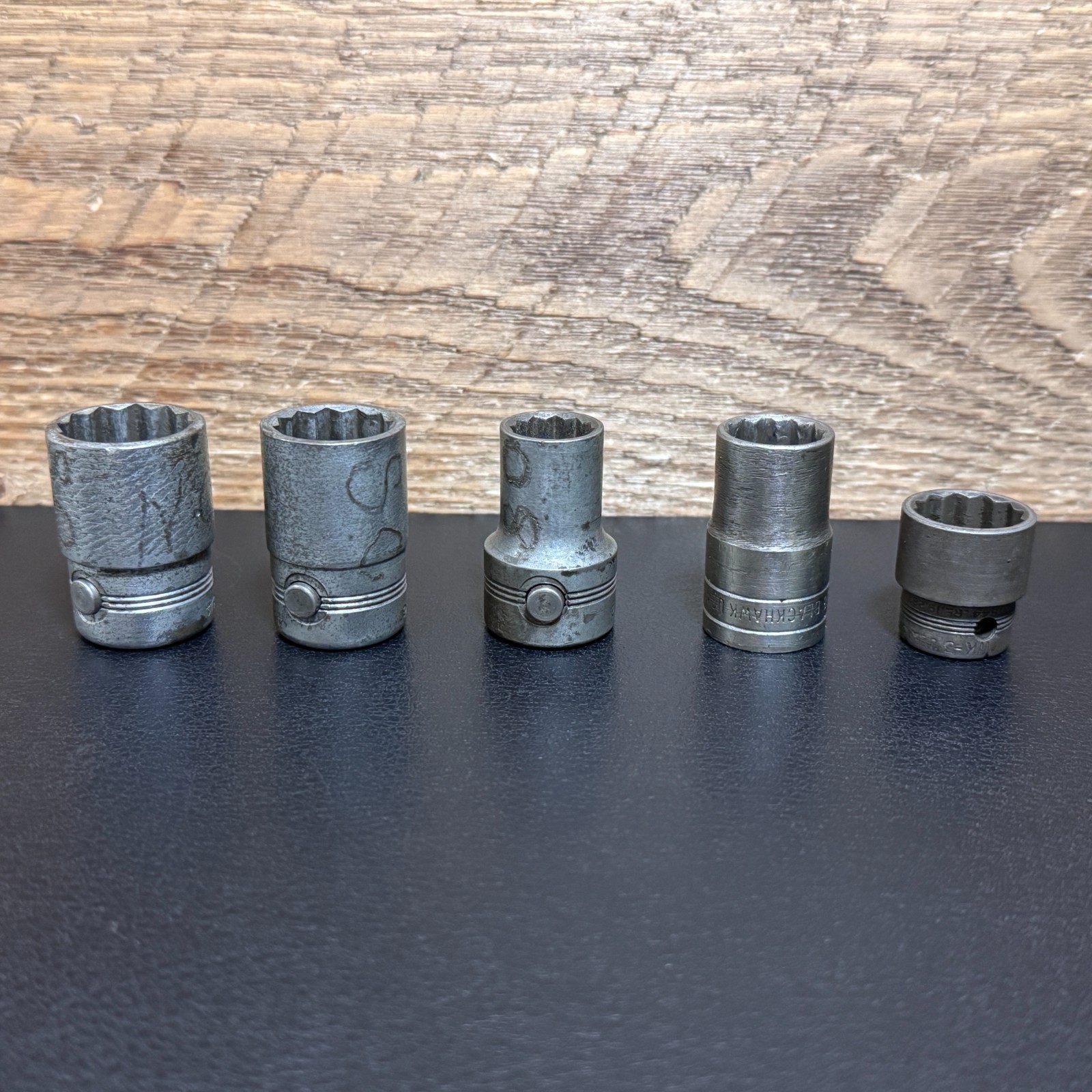 Vintage BLACKHAWK 40124 40122 40116 40118 1/2 Drive 12PT Socket 3/8 DR 30020 USA