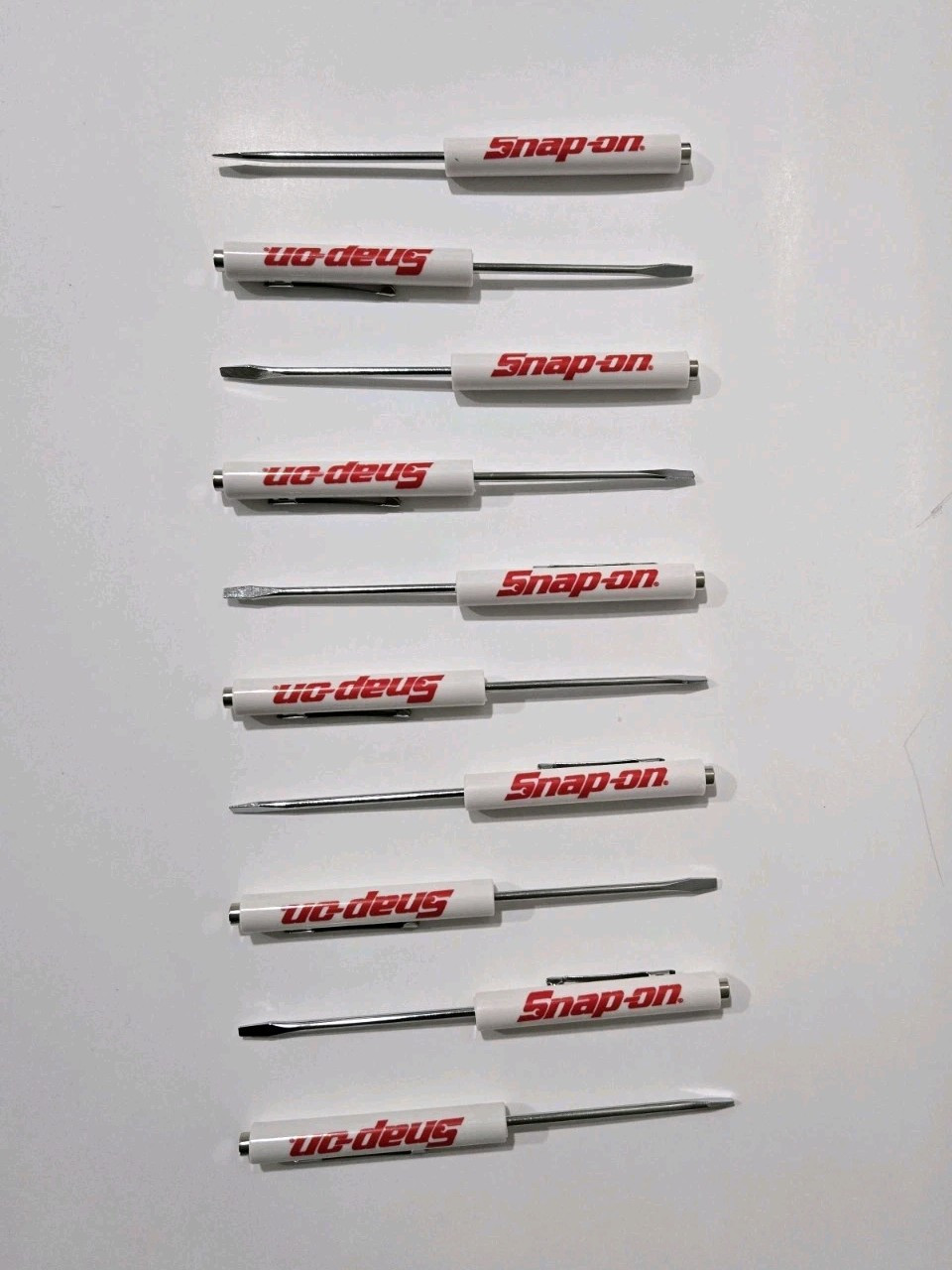 10X white Snap on tools PROMO pocket screwdrivers magnet end + Free Gift Lanyard