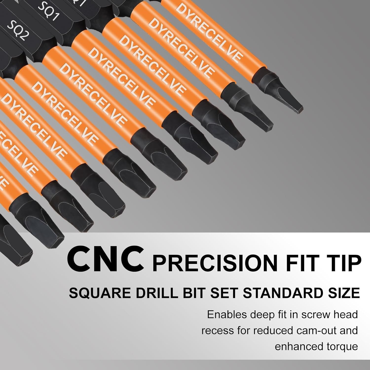 Durable Square Drive Bit Set – 12-Piece Magnetic Hex Shank Tools for All Needs