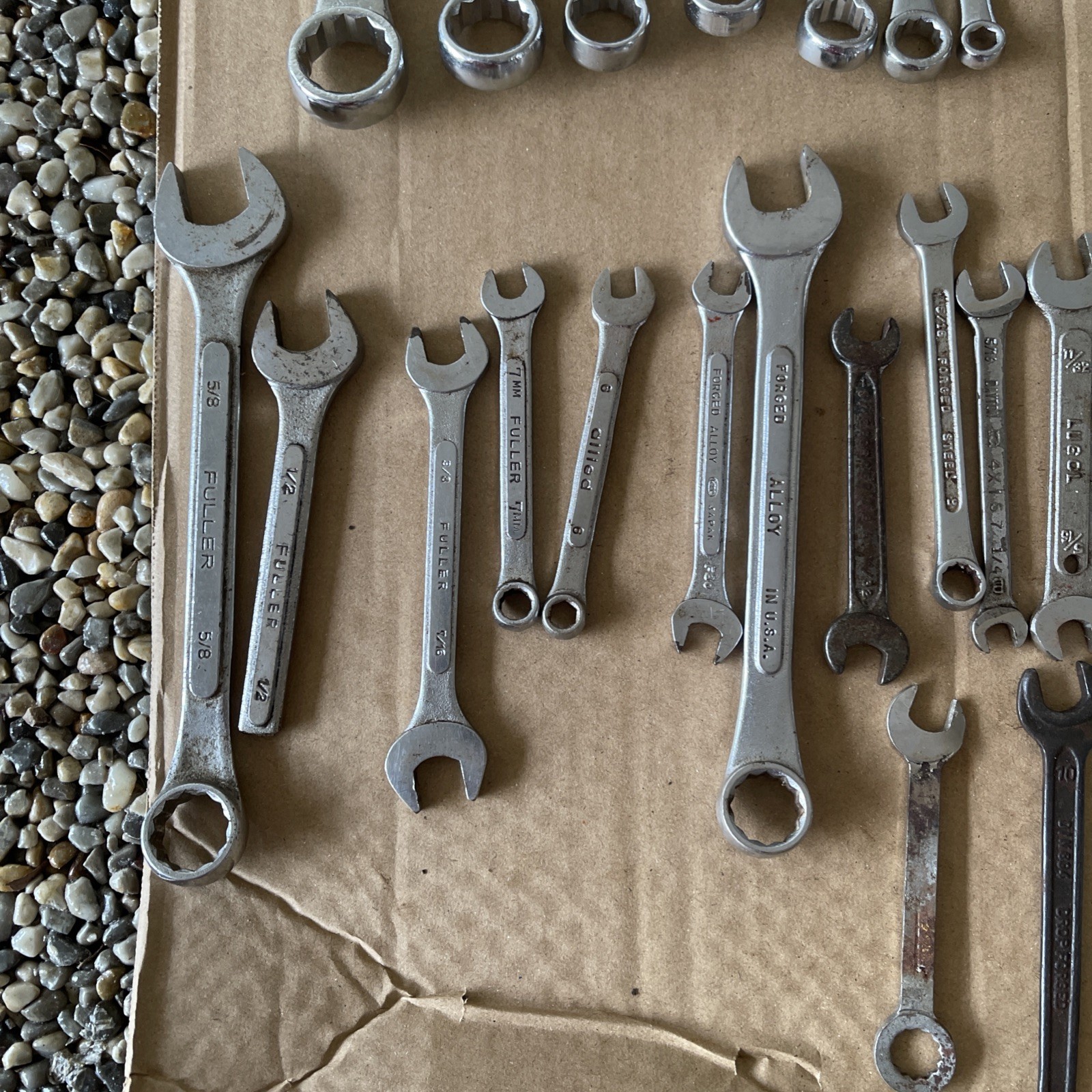 Lot of 120 + Mixed Vintage Combination & Open Box End Wrenches Sockets Tools