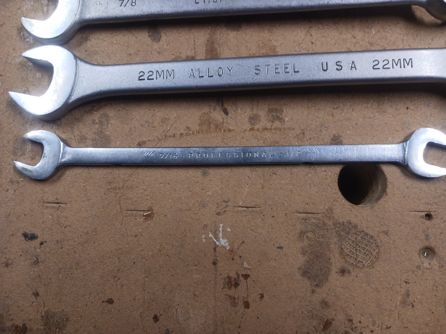 Lot of 6 USA Wrenches, Billings, Bonney, S-K, Husky,& Proto, Used
