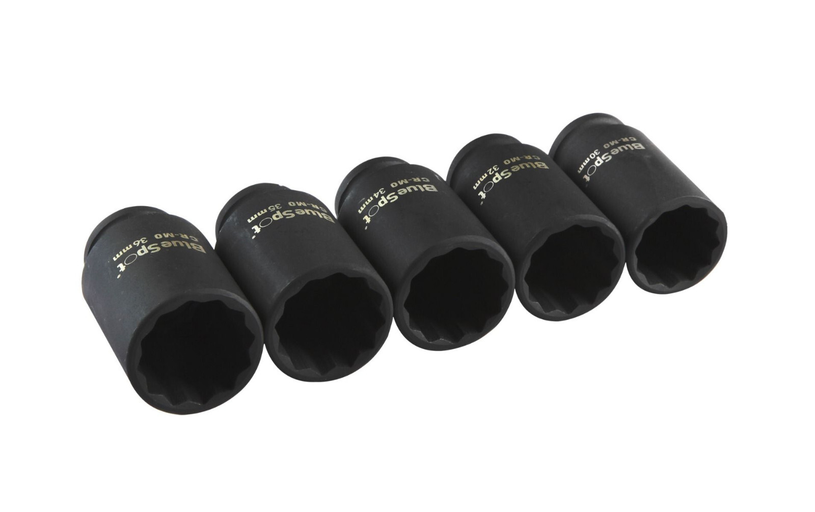Blue Spot Tools 5 Piece 1/2 Drive Metric Impact Hub Socket Set 30mm – 36mm +PP