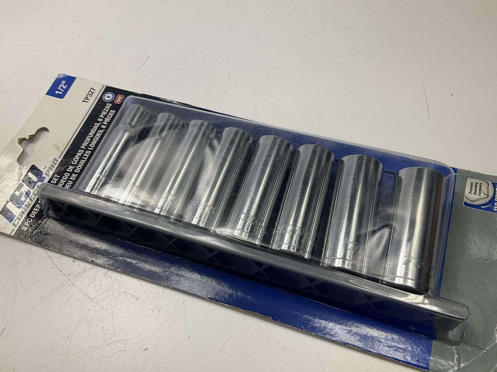 TEQ TP327 Deep Socket Set SAE 1/2″ Drive, 8 Piece Set 1/2″-15/16″